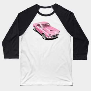 Pink Classic Barbie Car Baseball T-Shirt